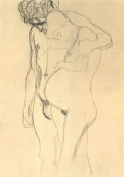 Femme enceinte avec homme vers la gauche